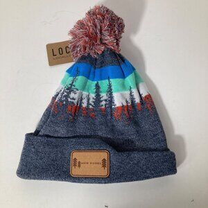 Muir Woods Lodgepole‎ Winter Beanie Hat Trees Mountains NWT Heather Navy OS